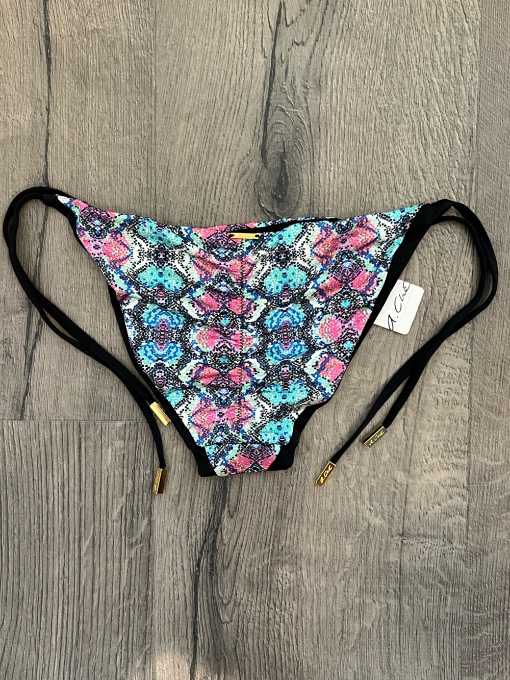 Bikini Bottom with Pink & Blue Print - Picture 3 of 11